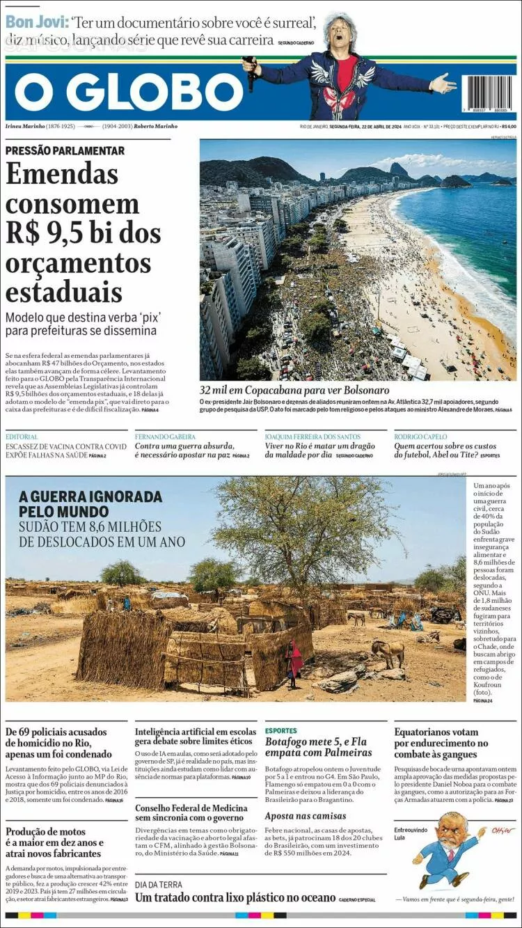 Prima-pagina-globo-oggi-edizione-del-2024-04-22