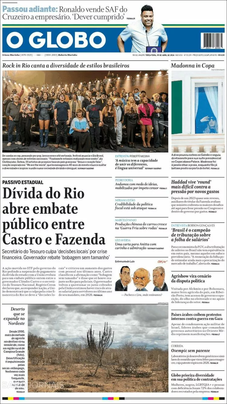 Prima-pagina-globo-oggi-edizione-del-2024-04-30