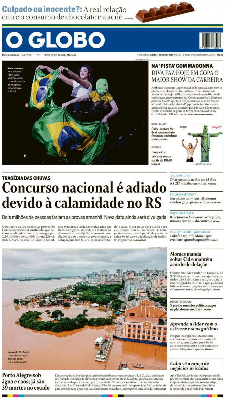 Prima-pagina-globo-oggi-edizione-del-2024-05-04