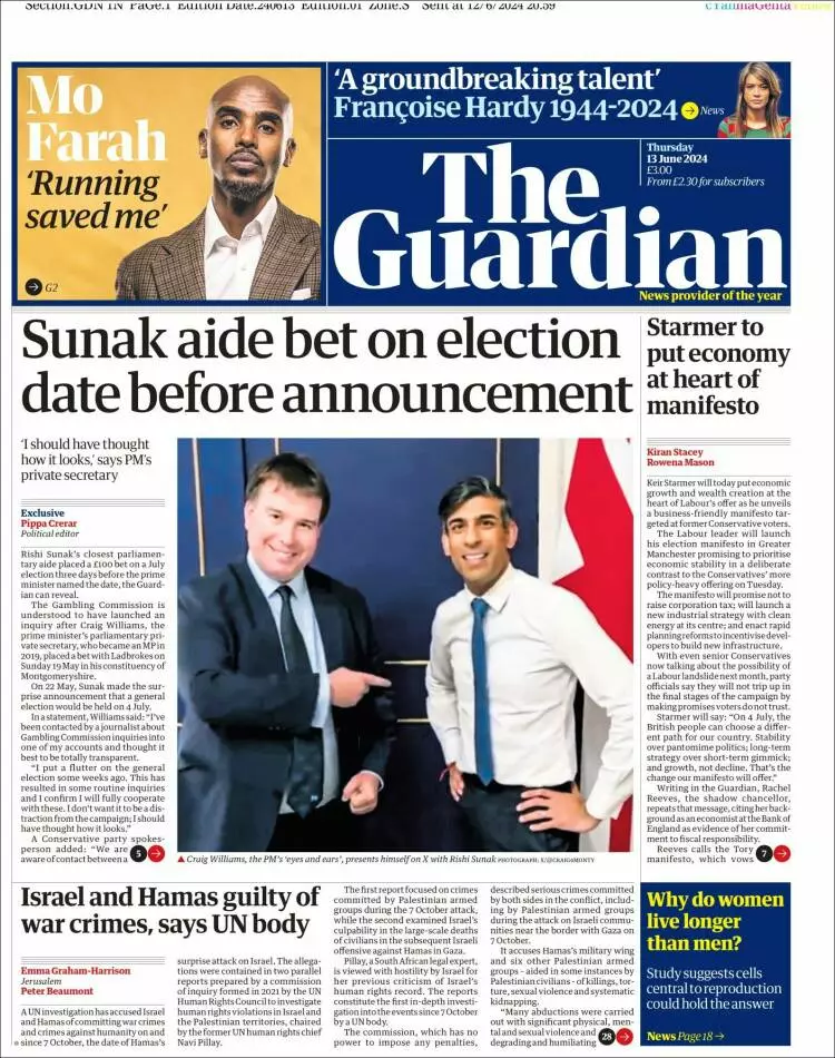 Prima-pagina-guardian-edizione-di-oggi-2024-06-13