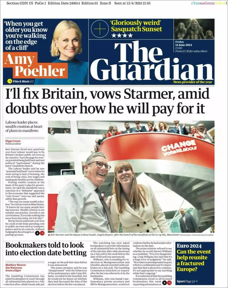 Prima-pagina-guardian-edizione-di-oggi-2024-06-14