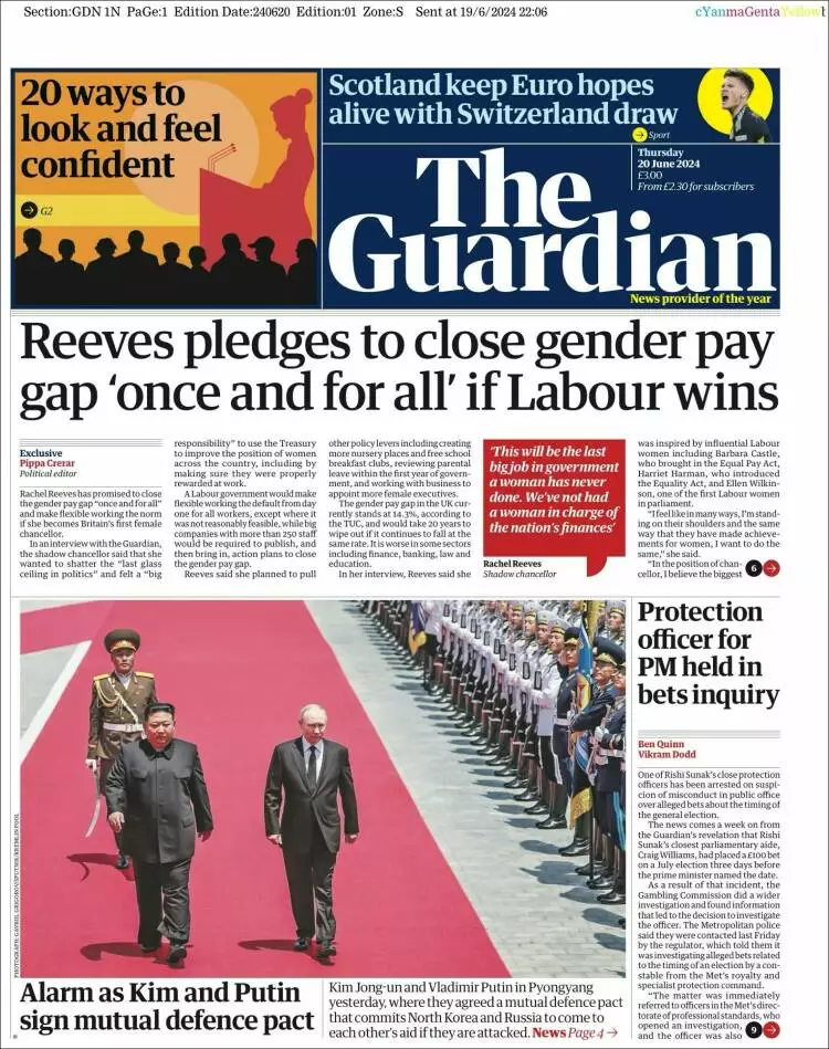 Prima-pagina-guardian-edizione-di-oggi-2024-06-20