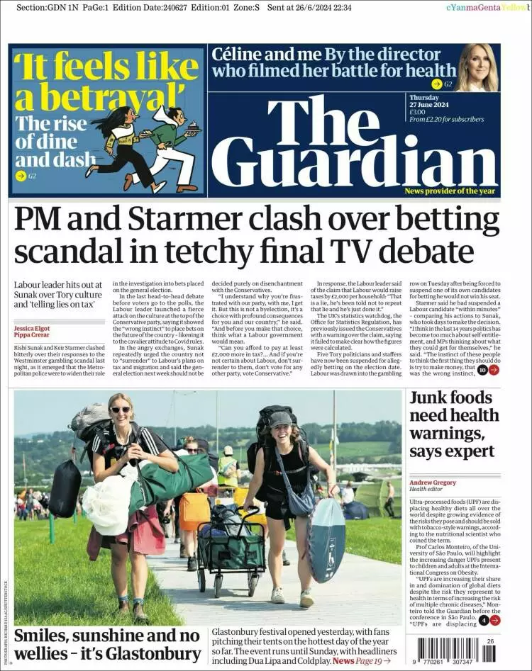 Prima-pagina-guardian-edizione-di-oggi-2024-06-27