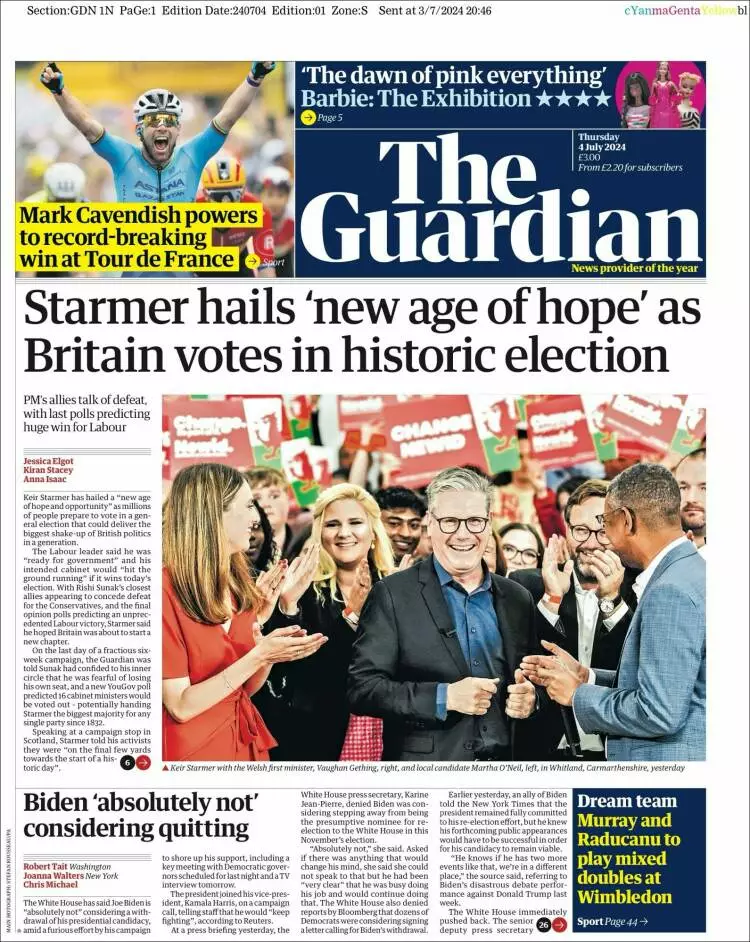 Prima-pagina-guardian-edizione-di-oggi-2024-07-04