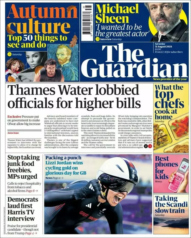 Prima-pagina-guardian-edizione-di-oggi-2024-08-31