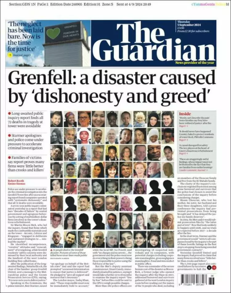 Prima-pagina-guardian-edizione-di-oggi-2024-09-05