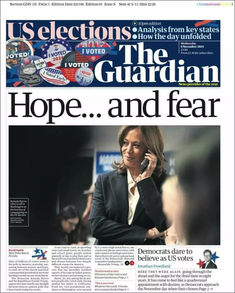 Prima-pagina-guardian-edizione-di-oggi-2024-11-06