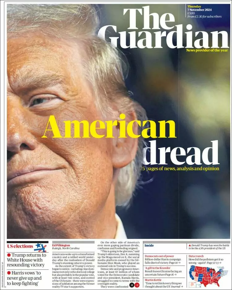 Prima-pagina-guardian-edizione-di-oggi-2024-11-07