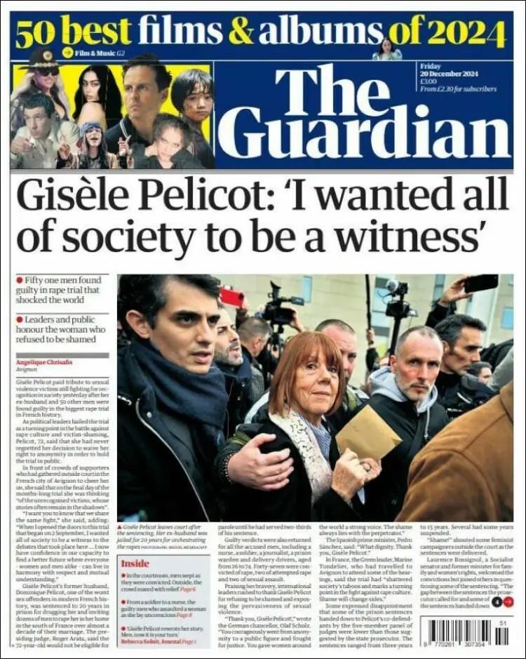 Prima-pagina-guardian-edizione-di-oggi-2024-12-20