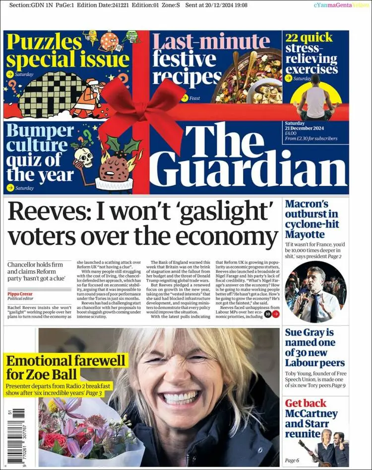 Prima-pagina-guardian-edizione-di-oggi-2024-12-21