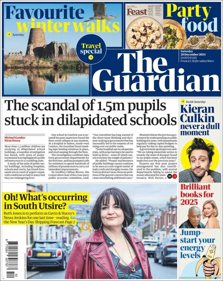 Prima-pagina-guardian-edizione-di-oggi-2024-12-28