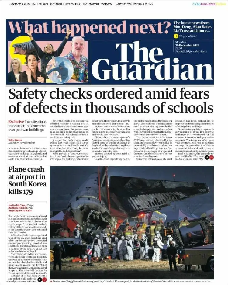 Prima-pagina-guardian-edizione-di-oggi-2024-12-30