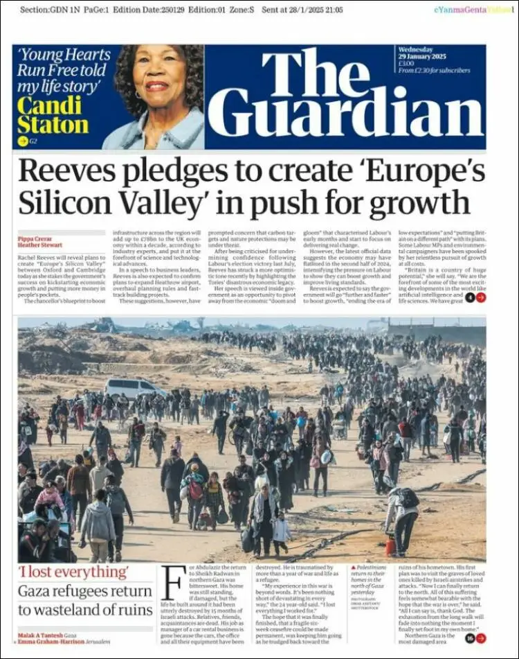 Prima-pagina-guardian-edizione-di-oggi-2025-01-29