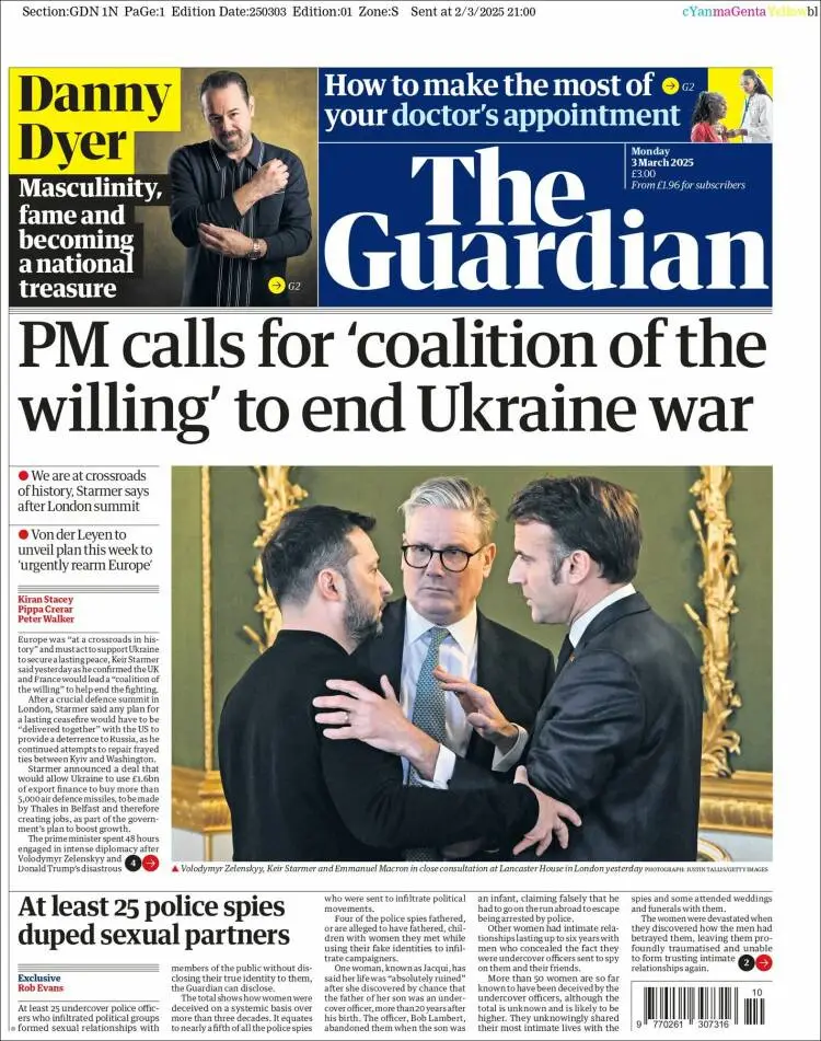 Prima-pagina-guardian-edizione-di-oggi-2025-03-03