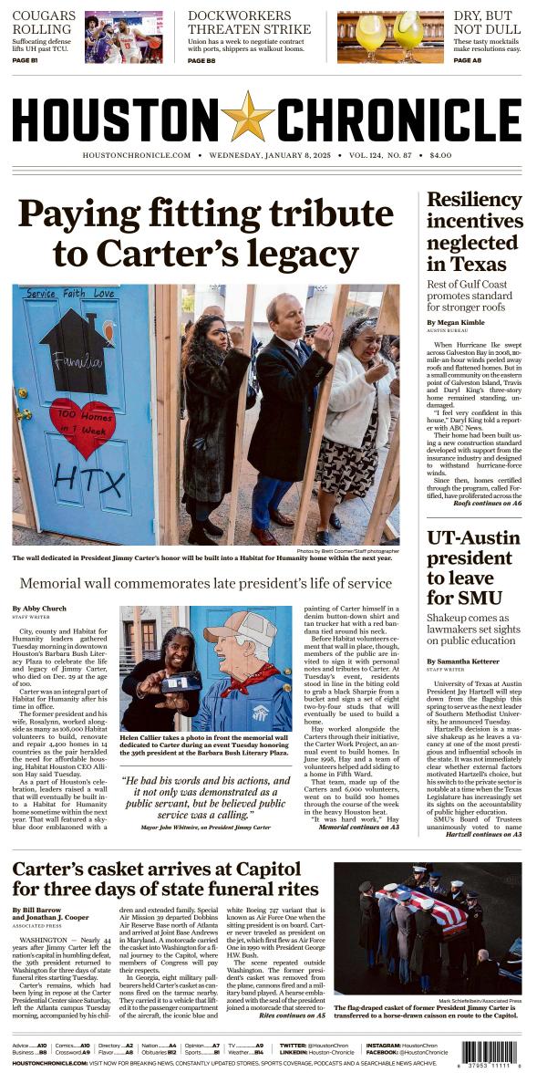 Prima-pagina-houston-chronicle-oggi-edizione-di-oggi-20250108