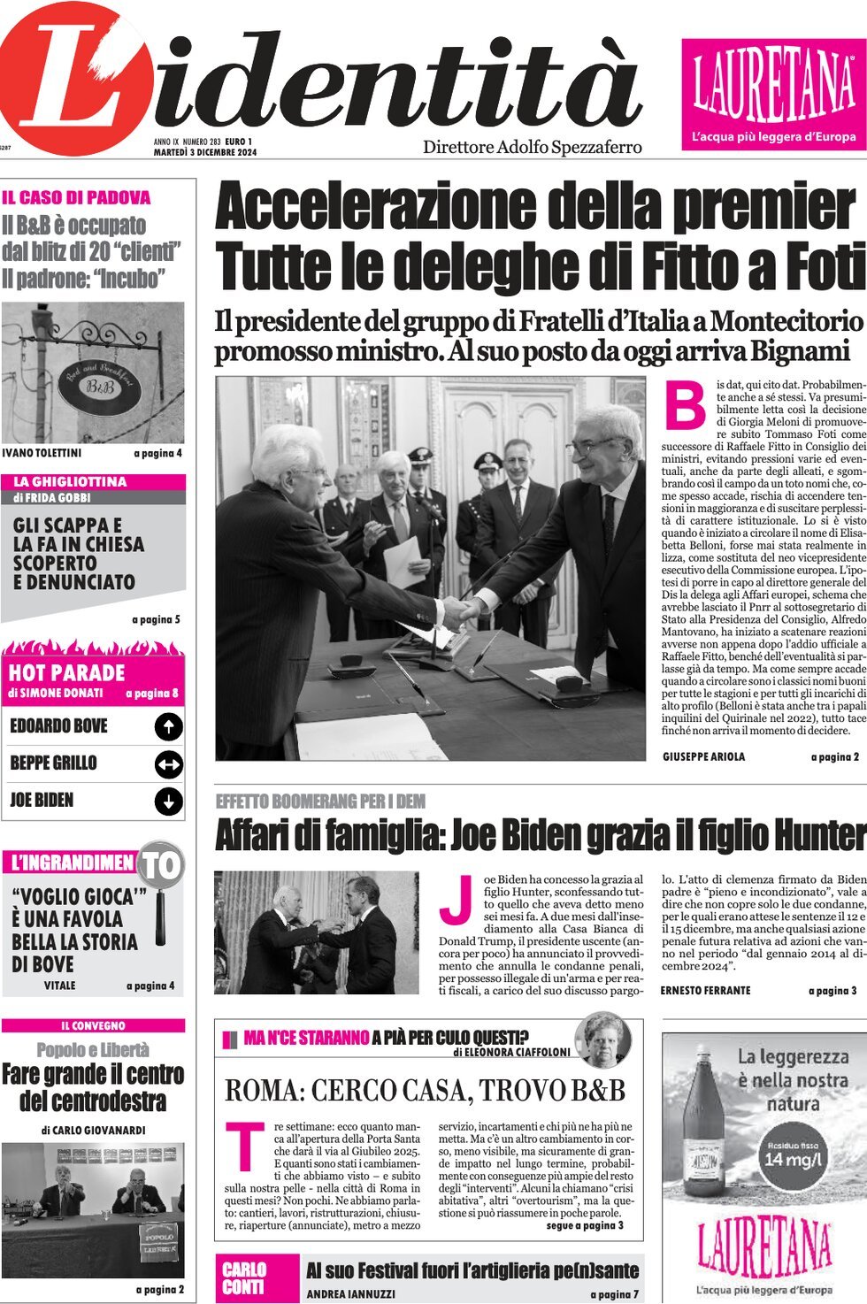 Prima-pagina-identita-edizione-di-oggi-03-12-2024