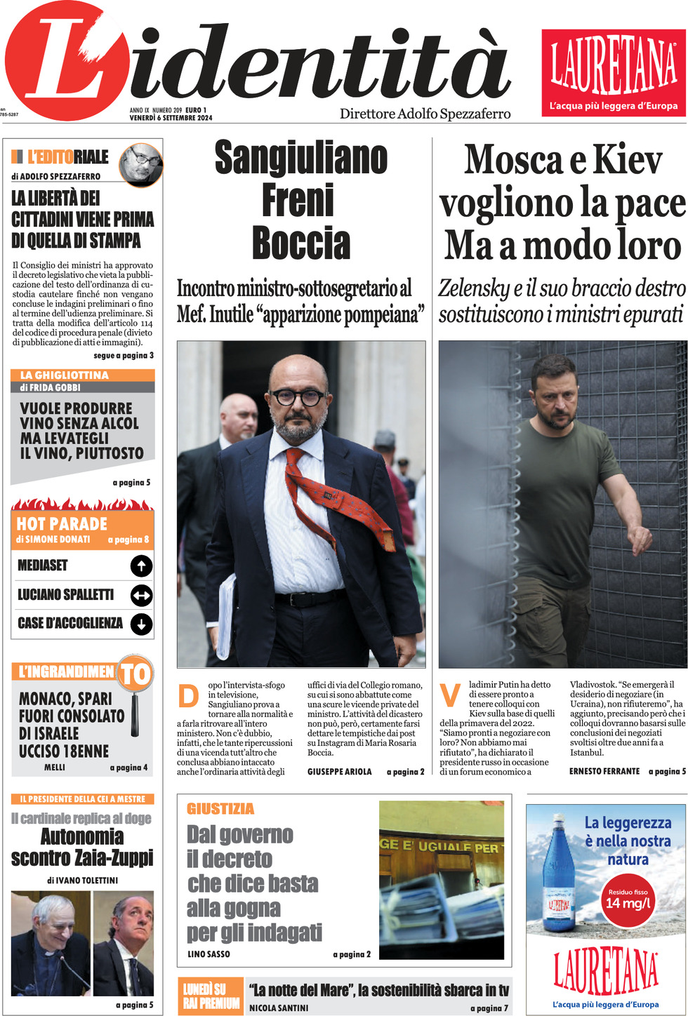 Prima-pagina-identita-edizione-di-oggi-06-09-2024