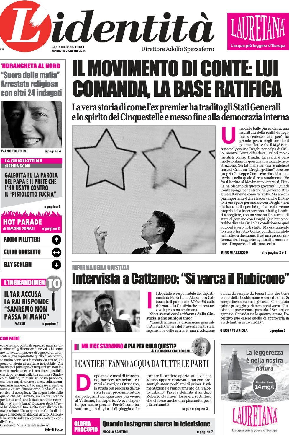 Prima-pagina-identita-edizione-di-oggi-06-12-2024