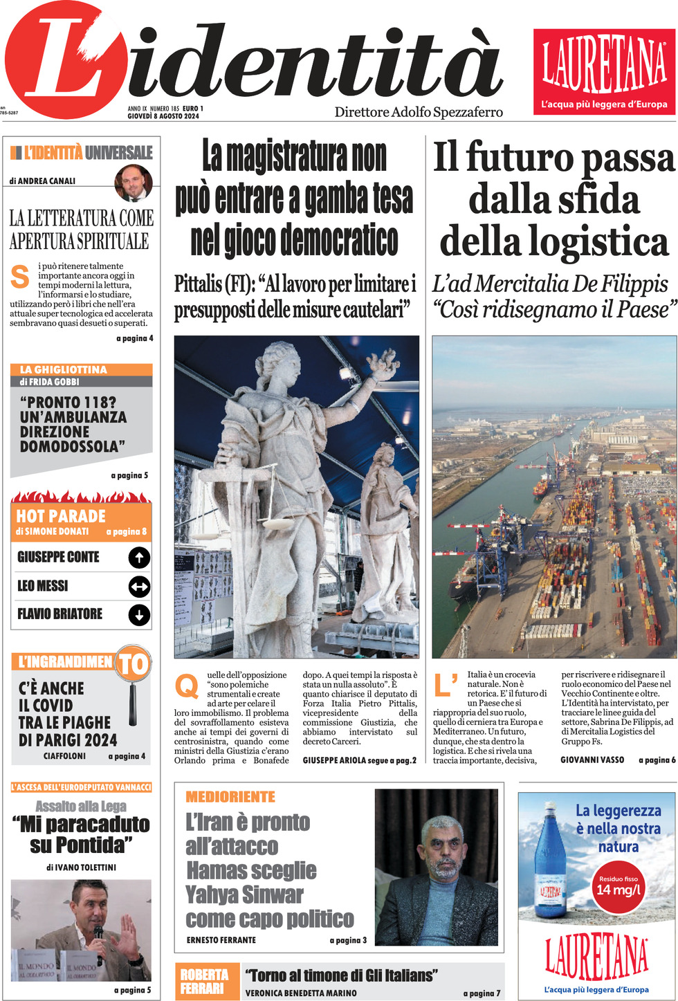 Prima-pagina-identita-edizione-di-oggi-08-08-2024