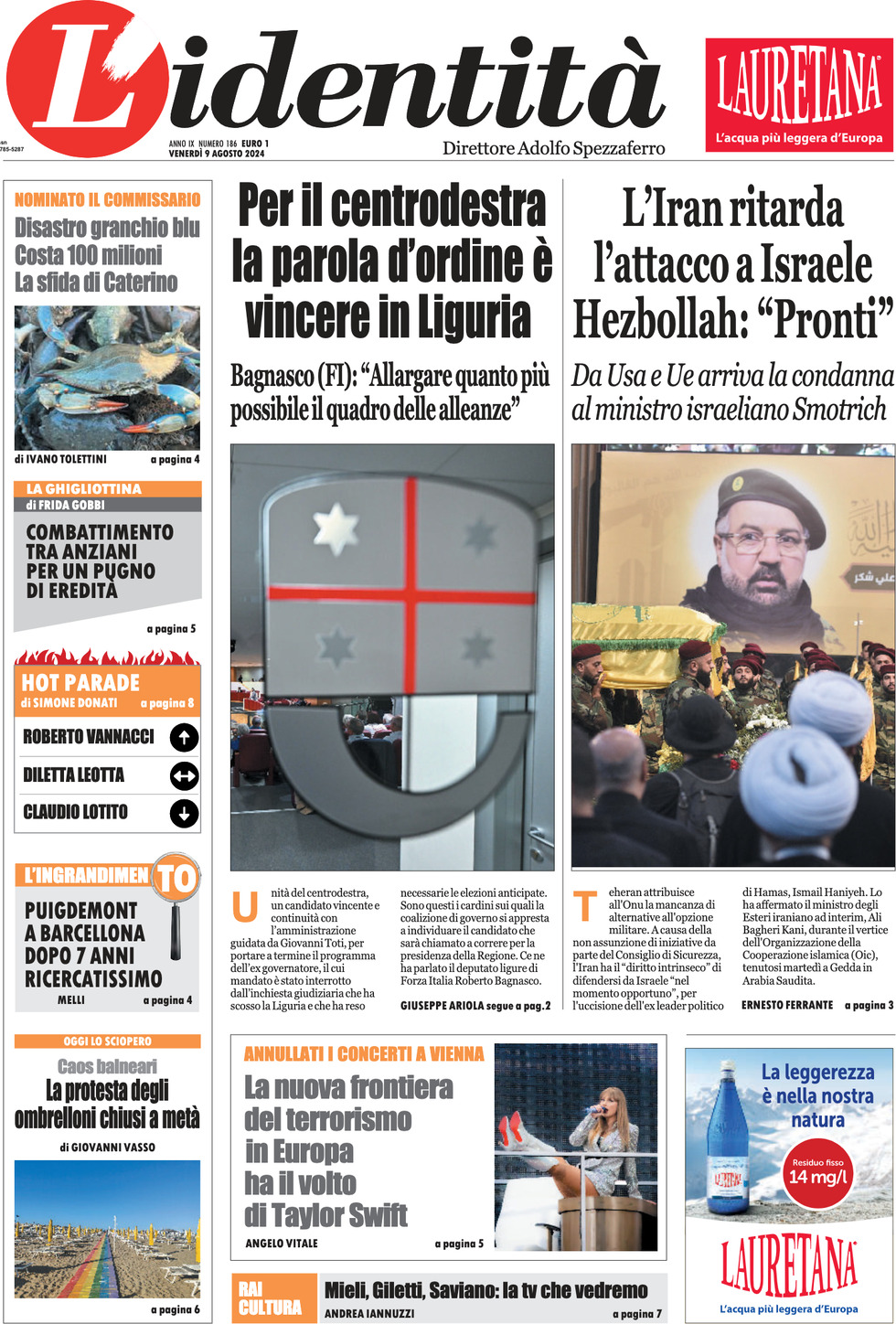 Prima-pagina-identita-edizione-di-oggi-09-08-2024