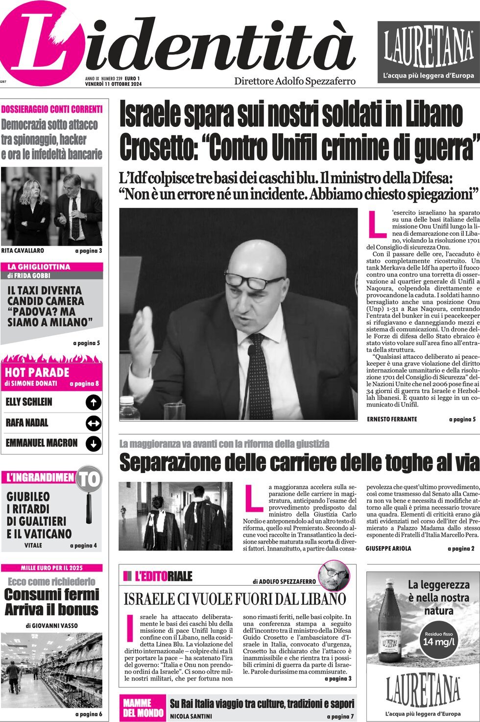 Prima-pagina-identita-edizione-di-oggi-11-10-2024