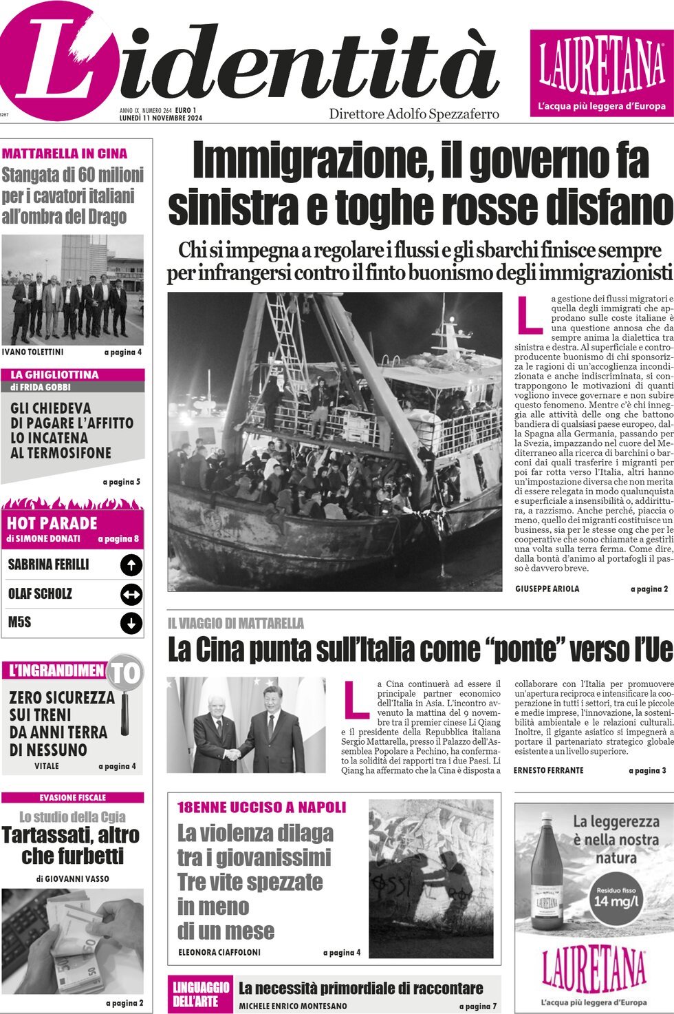 Prima-pagina-identita-edizione-di-oggi-11-11-2024