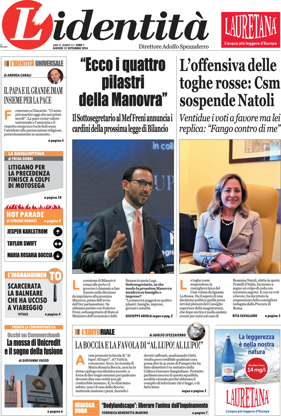 Prima-pagina-identita-edizione-di-oggi-12-09-2024