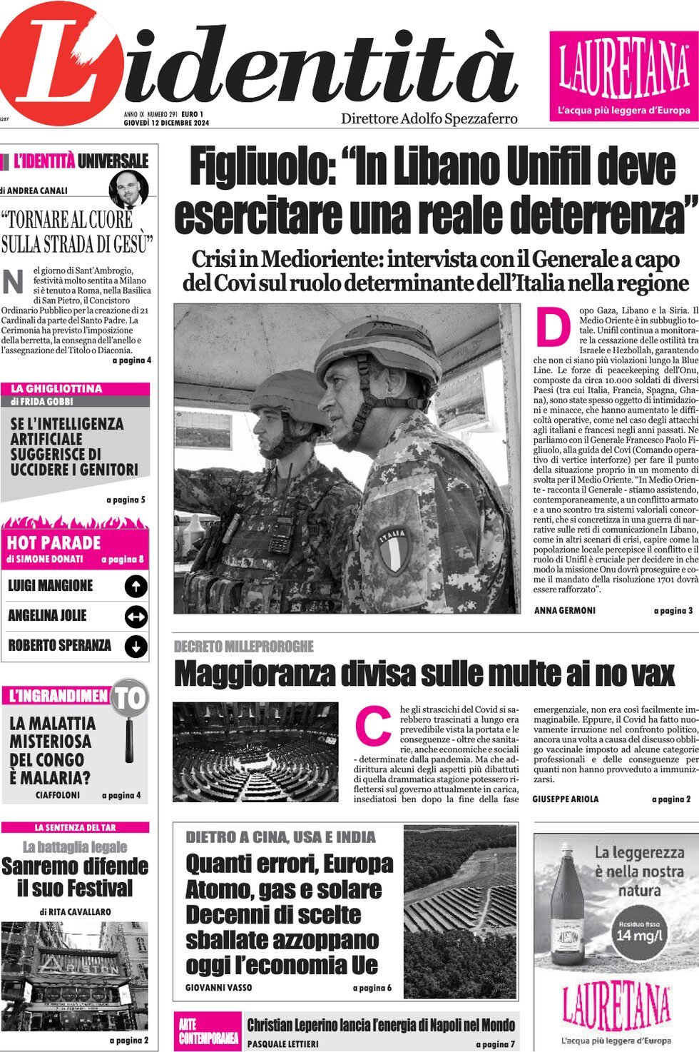 Prima-pagina-identita-edizione-di-oggi-12-12-2024