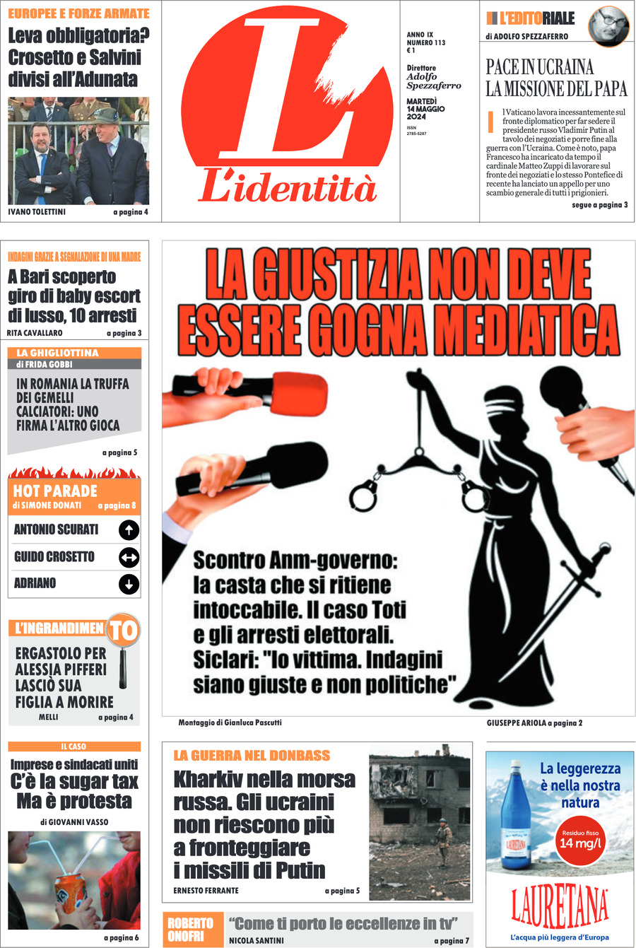 Prima-pagina-identita-edizione-di-oggi-13-05-2024