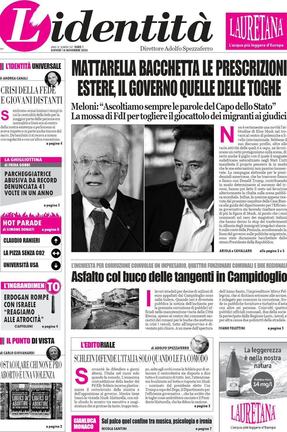 Prima-pagina-identita-edizione-di-oggi-14-11-2024