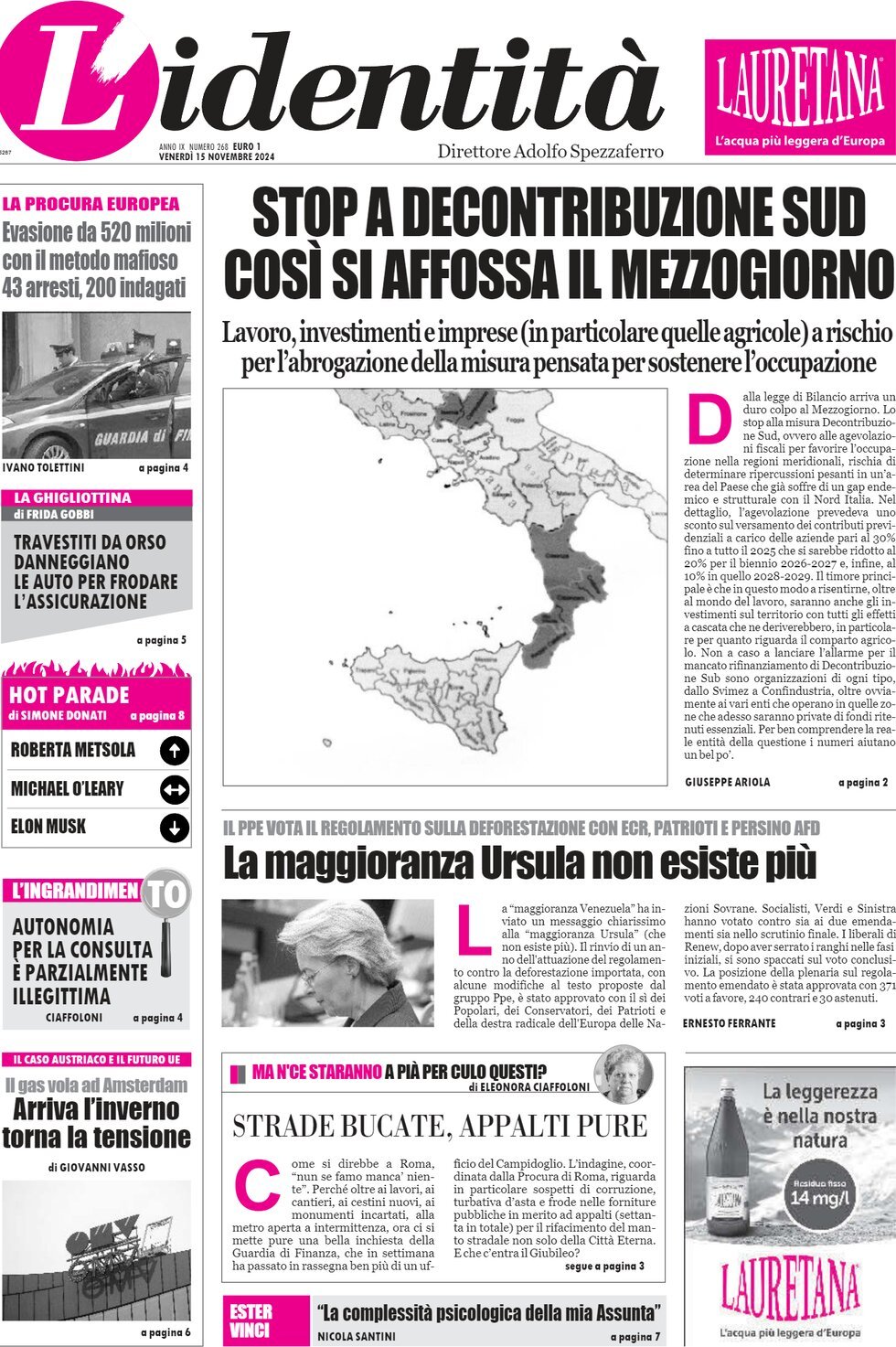 Prima-pagina-identita-edizione-di-oggi-15-11-2024