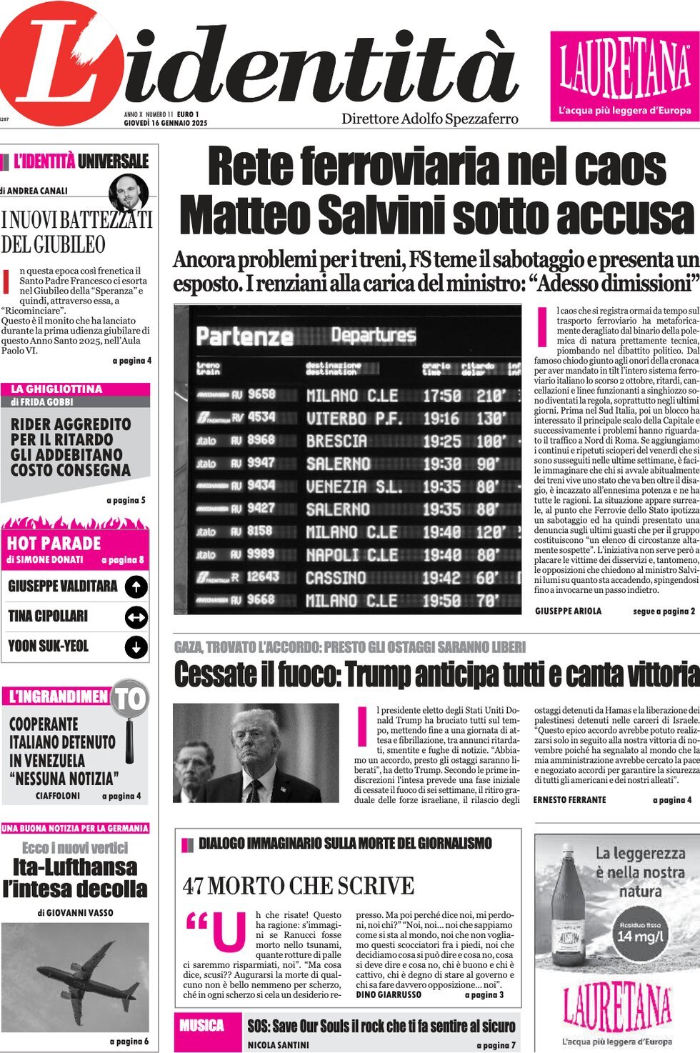 Prima-pagina-identita-edizione-di-oggi-16-01-2025