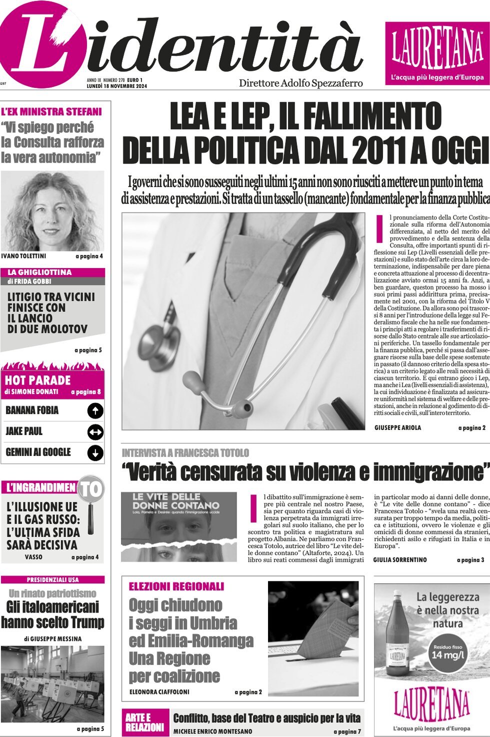 Prima-pagina-identita-edizione-di-oggi-18-11-2024