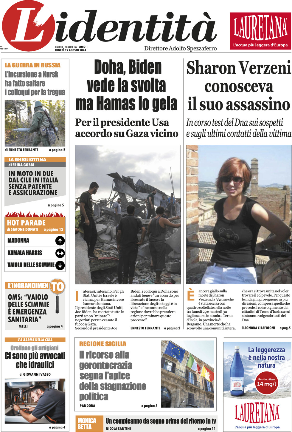 Prima-pagina-identita-edizione-di-oggi-19-08-2024