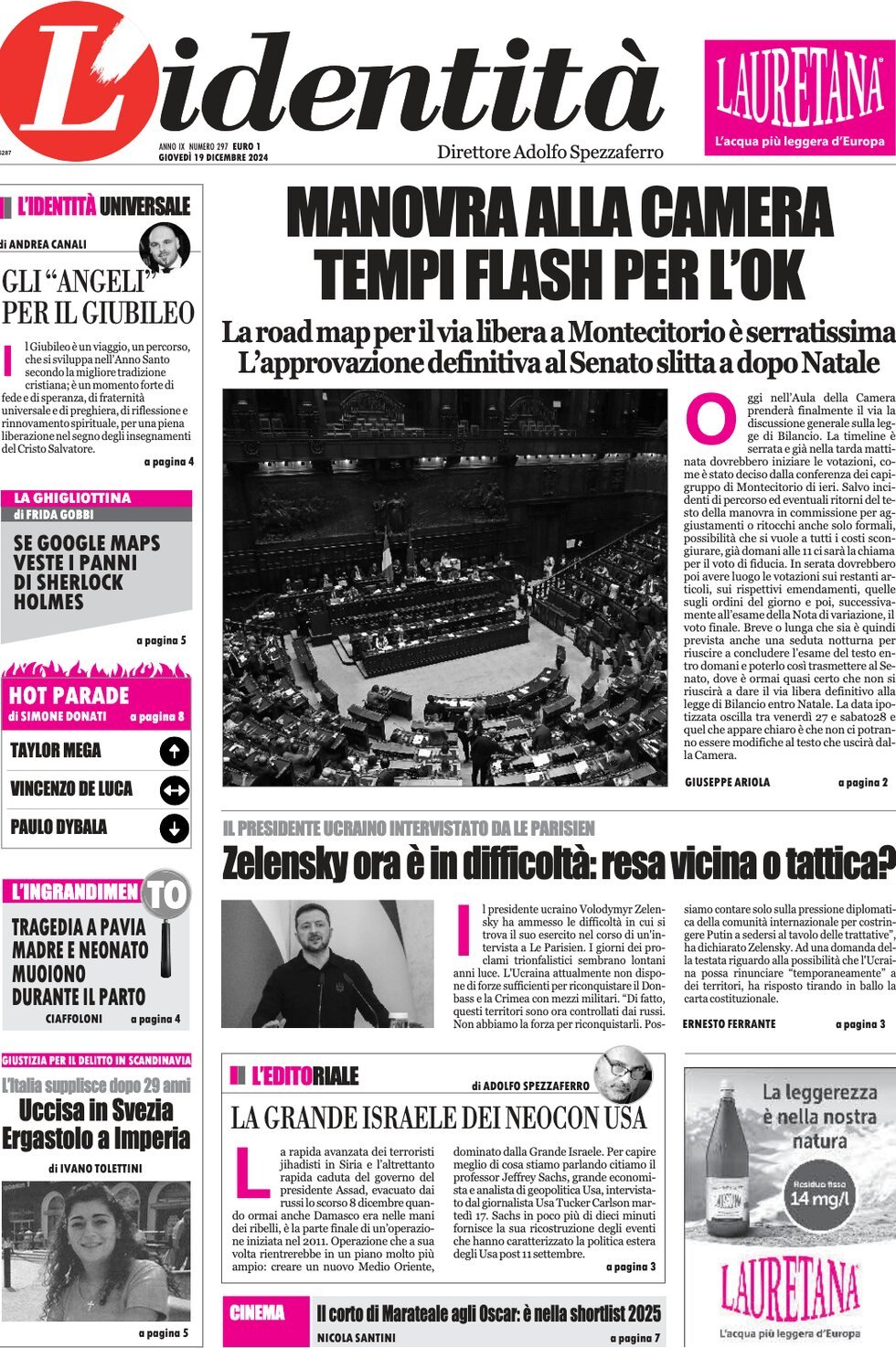 Prima-pagina-identita-edizione-di-oggi-20-12-2024