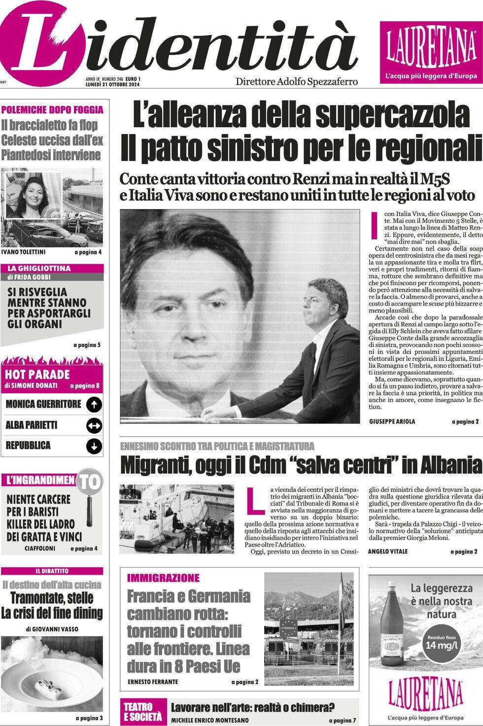 Prima-pagina-identita-edizione-di-oggi-21-10-2024