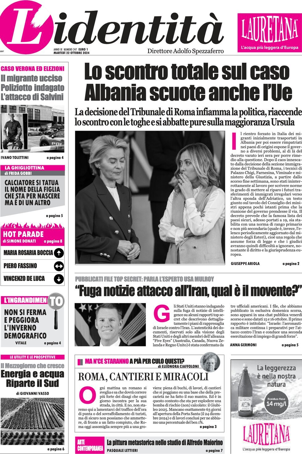 Prima-pagina-identita-edizione-di-oggi-22-10-2024