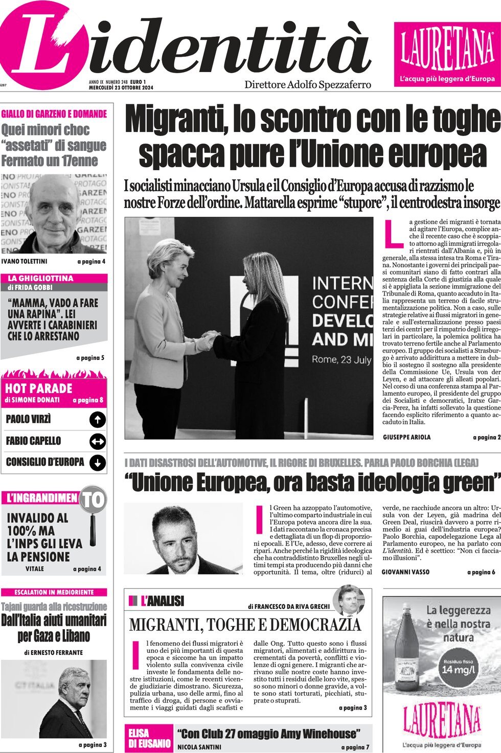 Prima-pagina-identita-edizione-di-oggi-23-10-2024