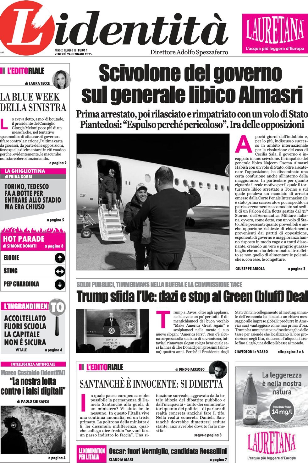 Prima-pagina-identita-edizione-di-oggi-24-01-2025