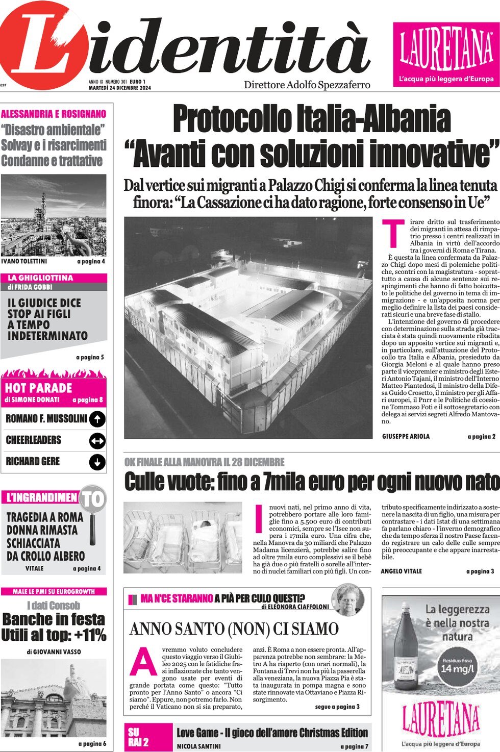 Prima-pagina-identita-edizione-di-oggi-24-12-2024