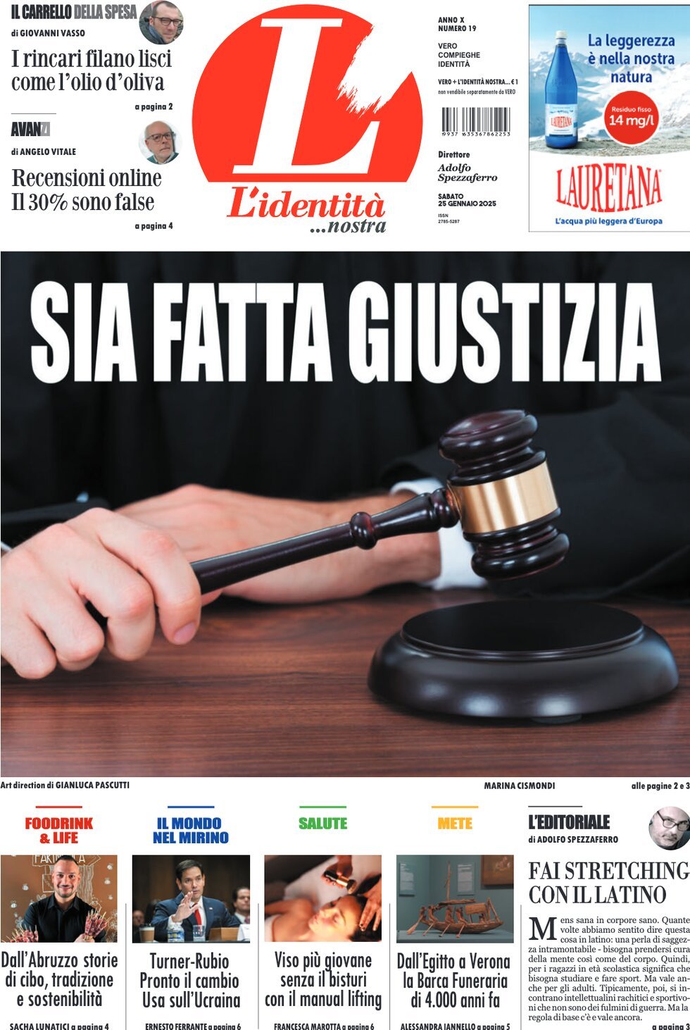 Prima-pagina-identita-edizione-di-oggi-25-01-2025