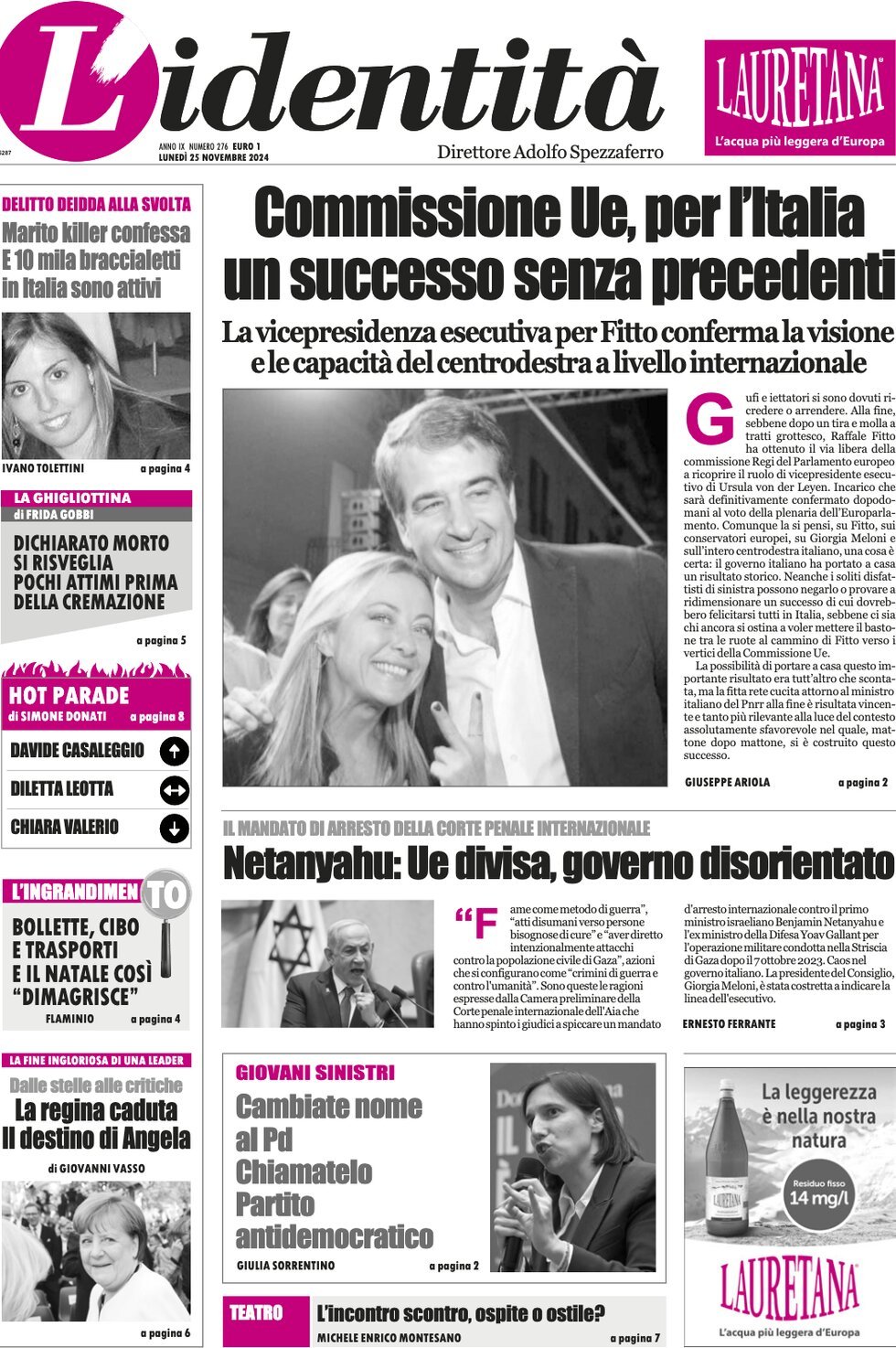 Prima-pagina-identita-edizione-di-oggi-25-11-2024