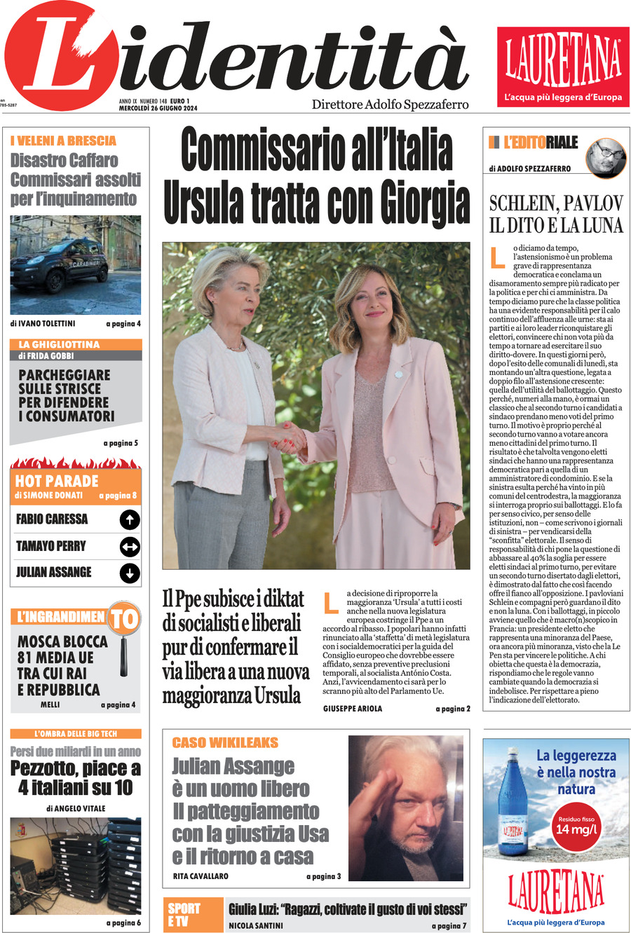 Prima-pagina-identita-edizione-di-oggi-26-06-2024