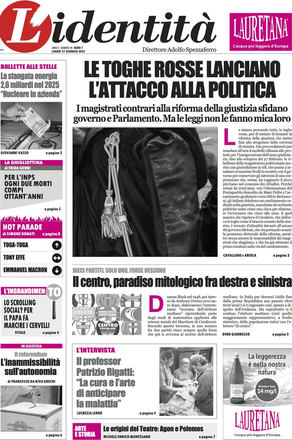 Prima-pagina-identita-edizione-di-oggi-27-01-2025