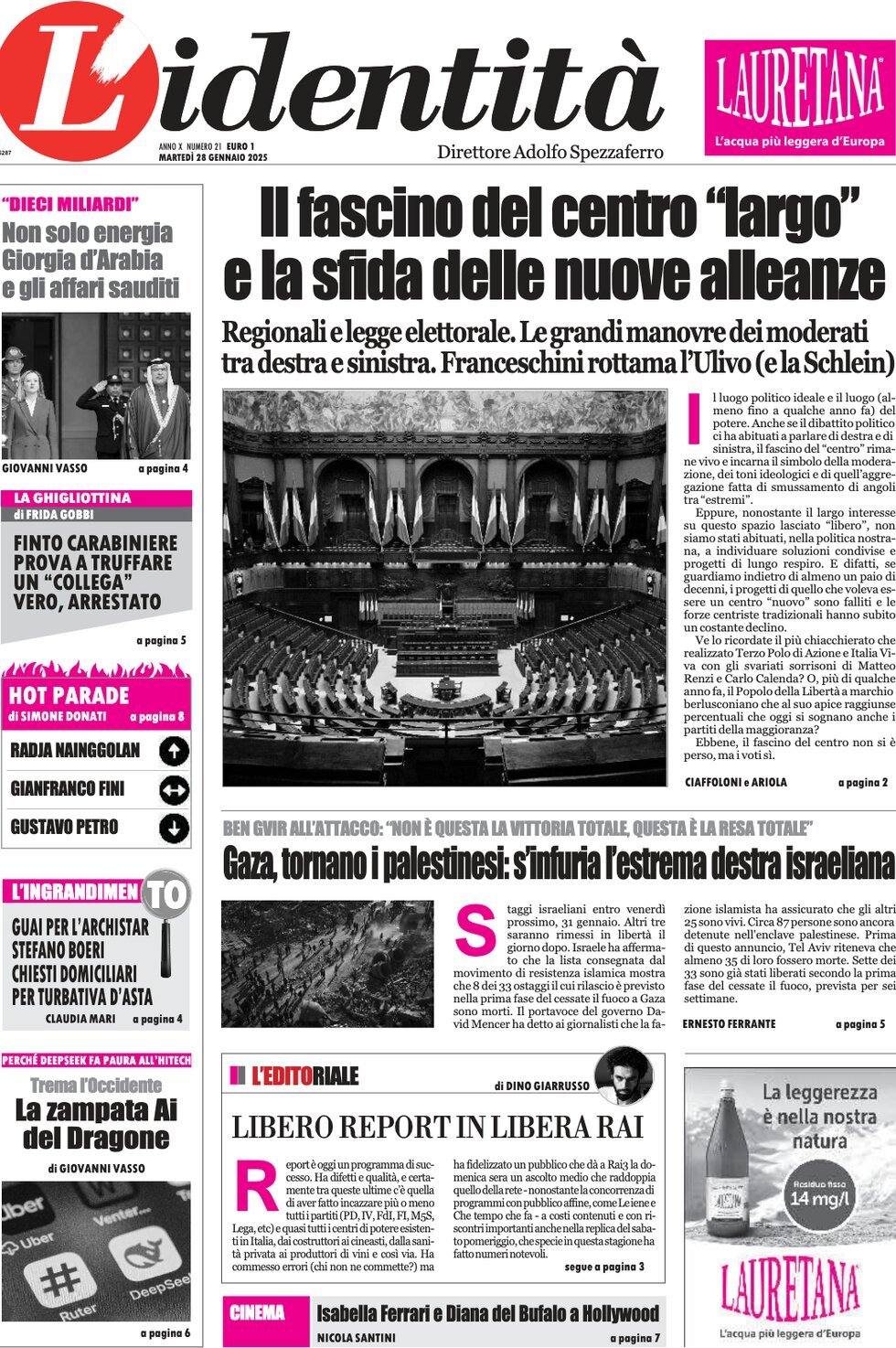 Prima-pagina-identita-edizione-di-oggi-28-01-2025