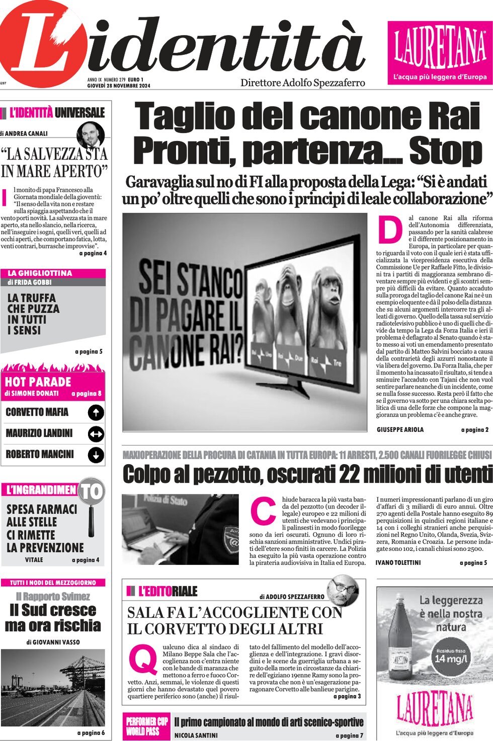 Prima-pagina-identita-edizione-di-oggi-28-11-2024