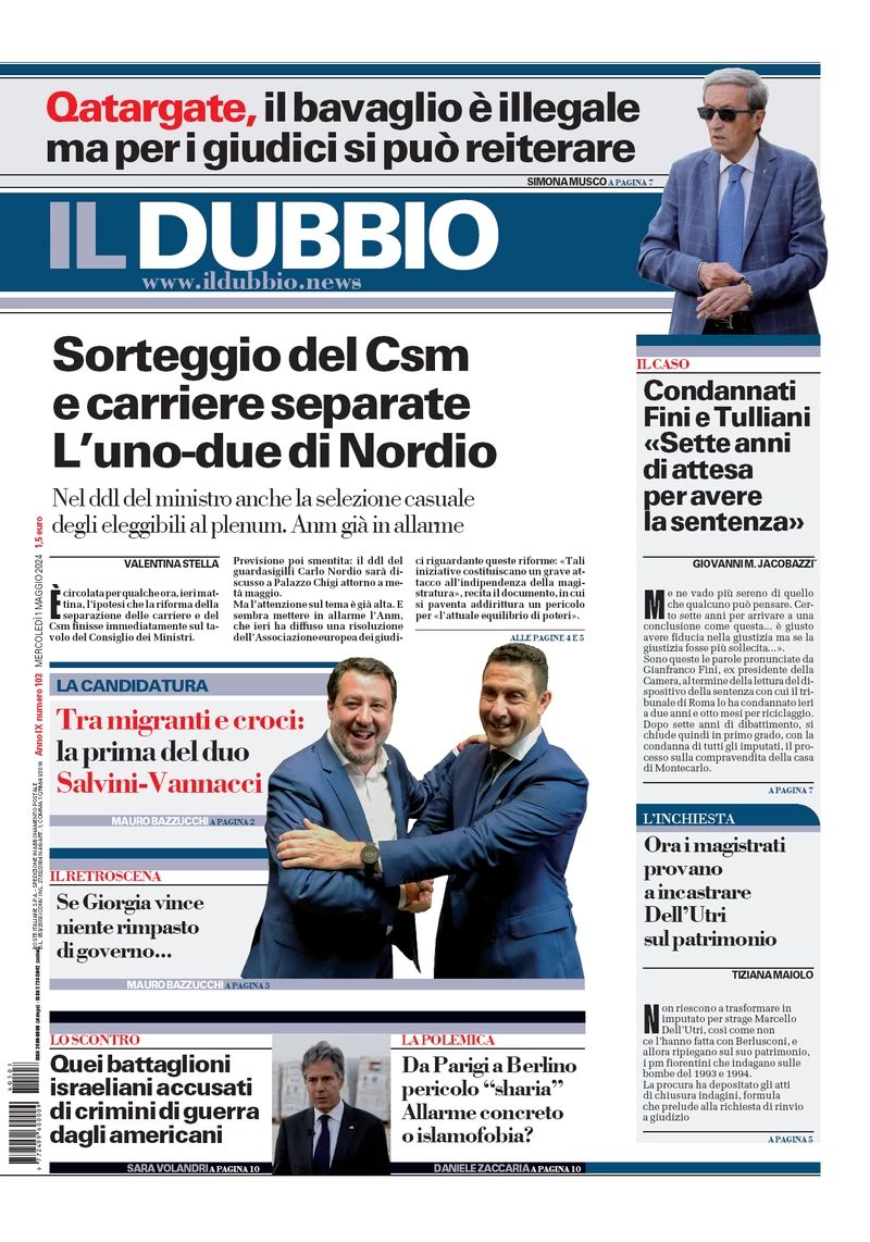 Prima-pagina-il-dubbio-oggi-edizione-di-oggi-01-05-2024