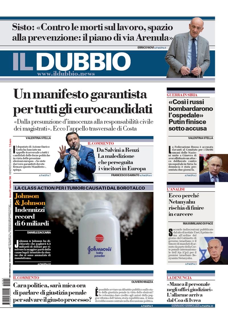 Prima-pagina-il-dubbio-oggi-edizione-di-oggi-03-05-2024