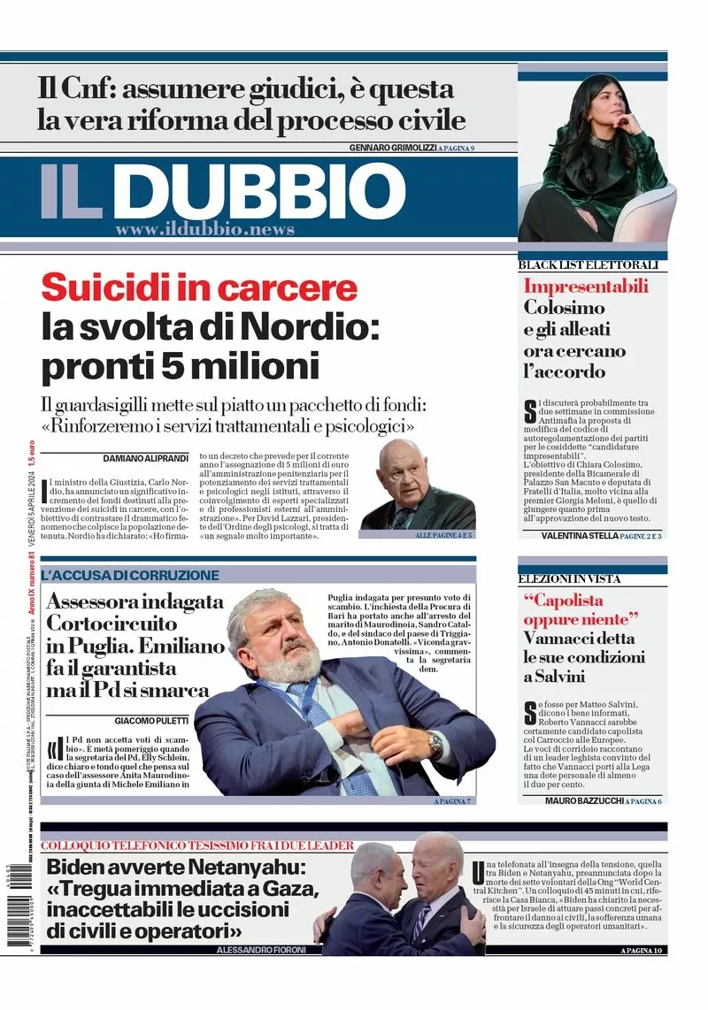 Prima-pagina-il-dubbio-oggi-edizione-di-oggi-05-04-2024