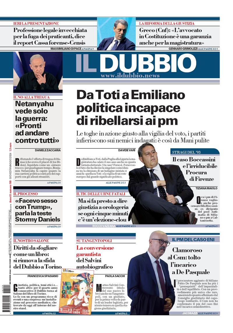 Prima-pagina-il-dubbio-oggi-edizione-di-oggi-09-05-2024